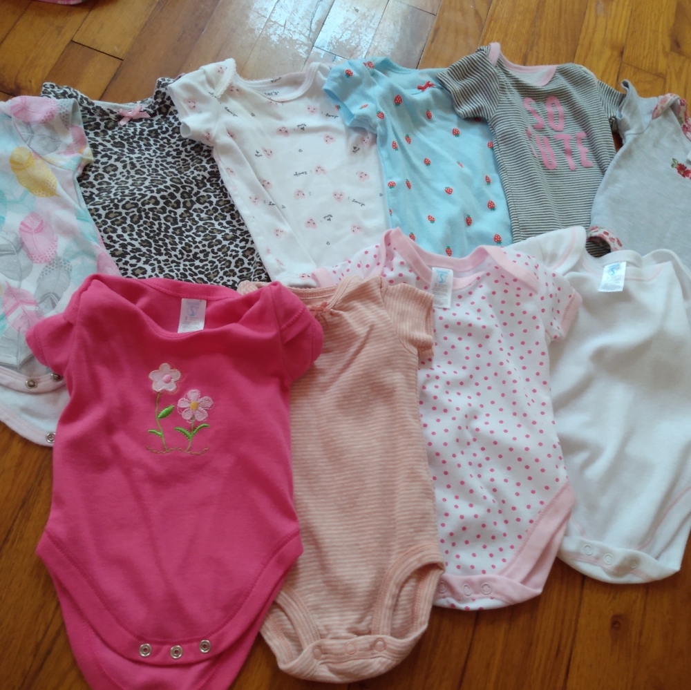 37 0-3 month shirts/onesies